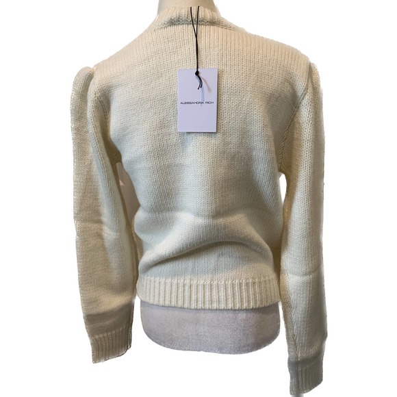 NWT $1121 Alessandra Rich V-neck button-fastening cardigan - Picture 5 of 6